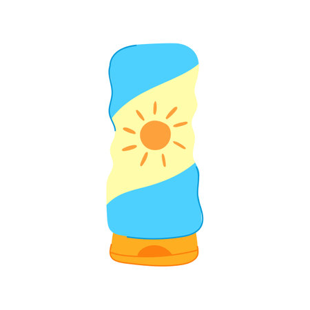 spf sun cream cartoon vector illustrationのイラスト素材
