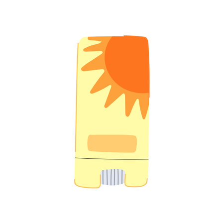 bottle sun cream cartoon vector illustration