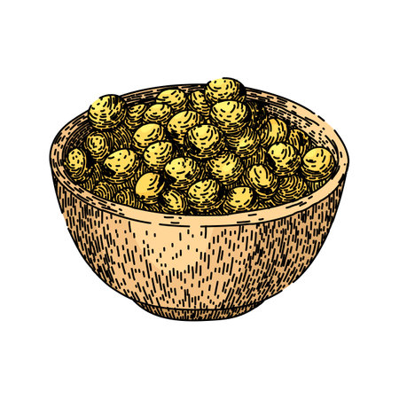 soya bean food bowl sketch hand drawn vectorのイラスト素材