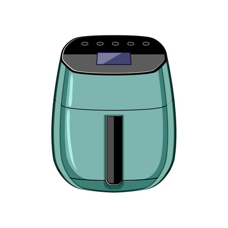 dinner aerogrill cooking cartoon vector illustrationのイラスト素材