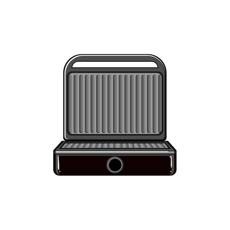 home electric grill cartoon vector illustrationのイラスト素材