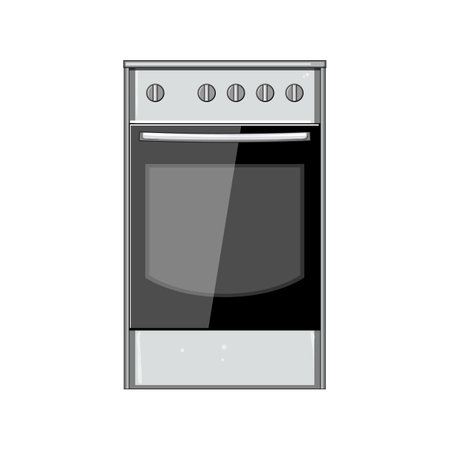 home kitchen stove cartoon vector illustrationのイラスト素材