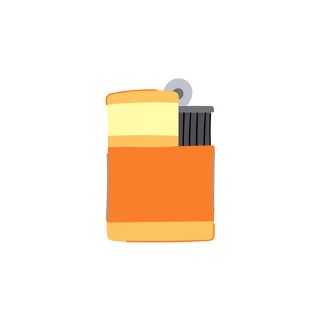 plastic lighter fire cartoon vector illustrationのイラスト素材