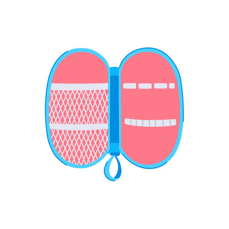 ruler pencil case cartoon vector illustrationのイラスト素材