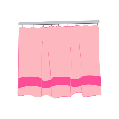 home shower curtain cartoon vector illustrationのイラスト素材