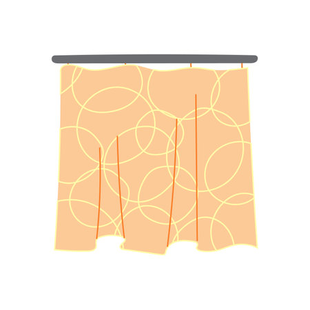 classic shower curtain cartoon vector illustrationのイラスト素材