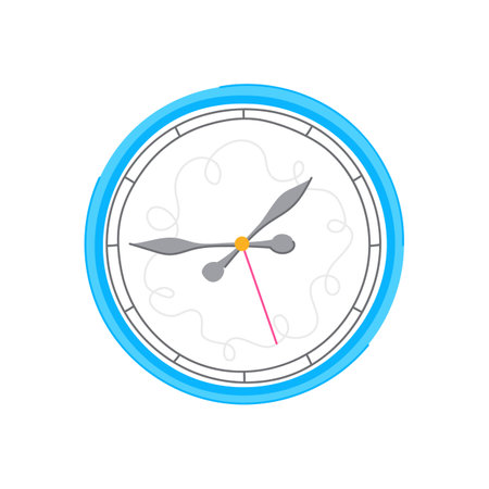 modern wall clock cartoon vector illustrationのイラスト素材