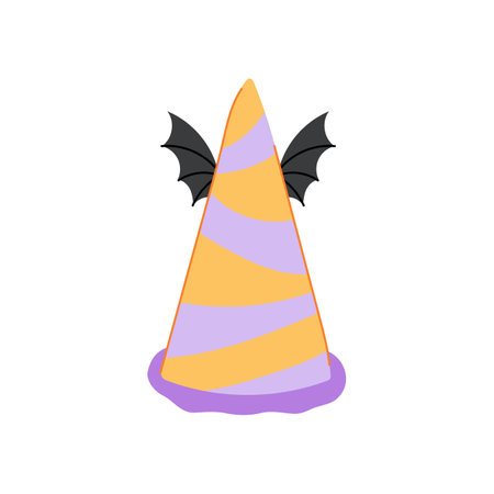 sorcery wizard hat cartoon vector illustrationのイラスト素材