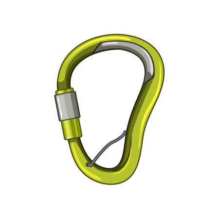 climbing carabiner clip cartoon vector illustrationのイラスト素材