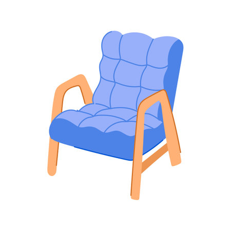 young armchair furniture cartoon vector illustrationのイラスト素材