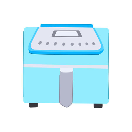 air fryer cooking cartoon vector illustrationのイラスト素材