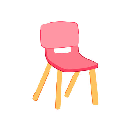 happy kid chair cartoon vector illustrationのイラスト素材