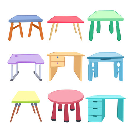 kid table set cartoon vector illustrationのイラスト素材