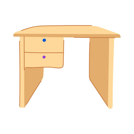 desk kid table cartoon vector illustrationのイラスト素材