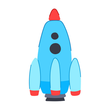 spaceship rocket toy cartoon vector illustrationのイラスト素材