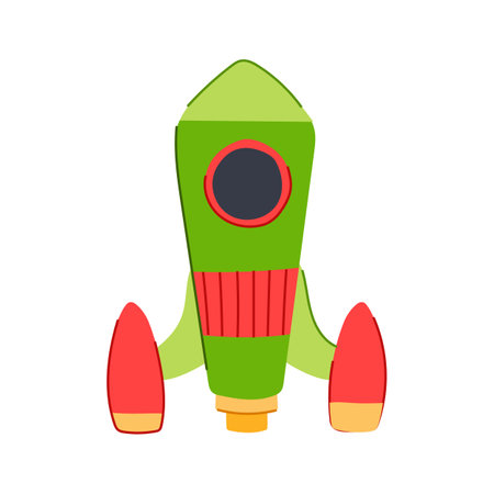 launch rocket toy cartoon vector illustrationのイラスト素材