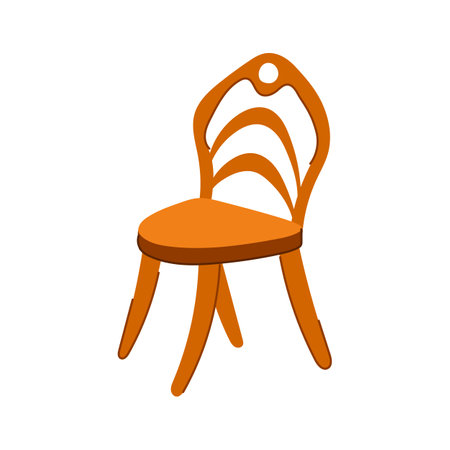 furniture wooden chair cartoon vector illustrationのイラスト素材