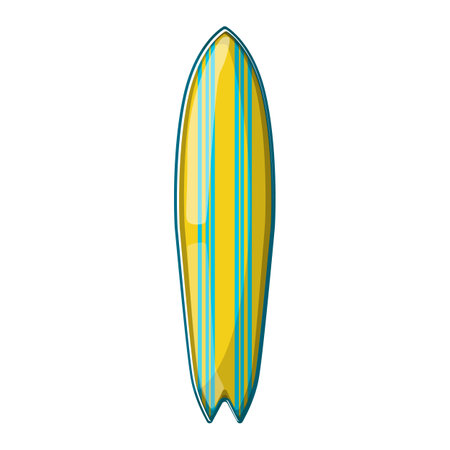 summer surfboard beach cartoon vector illustrationのイラスト素材