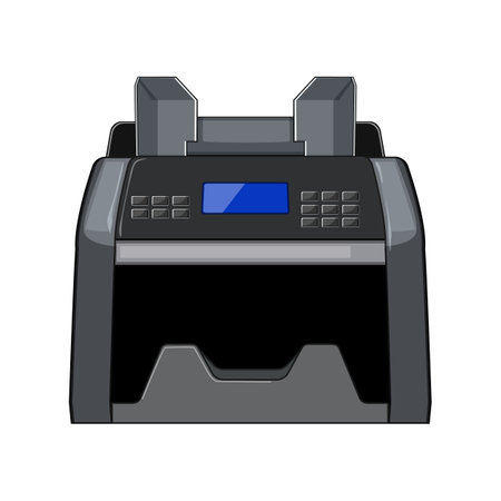 finance counter machine cartoon vector illustrationのイラスト素材