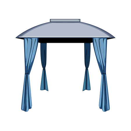 nature tent garden cartoon vector illustrationのイラスト素材