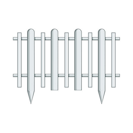 wood white fence cartoon vector illustrationのイラスト素材