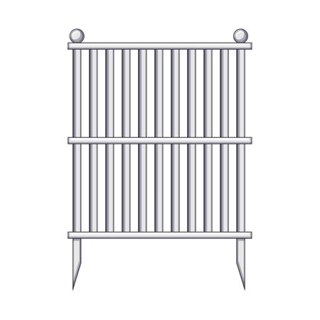 wooden white fence cartoon vector illustrationのイラスト素材