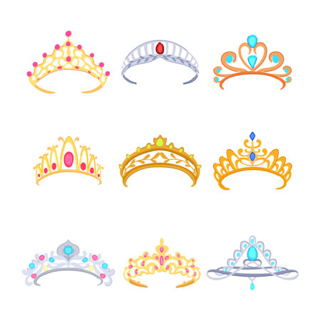 tiara set cartoon vector illustrationのイラスト素材