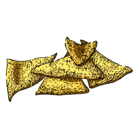 snack nachos sketch hand drawn vector