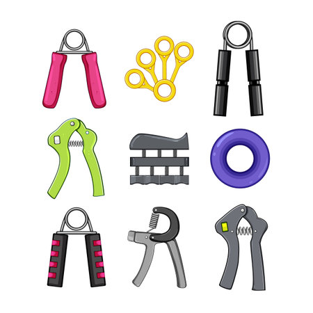 expander hand set cartoon vector illustrationのイラスト素材