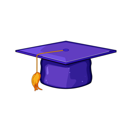 degree graduation hat cartoon vector illustrationのイラスト素材