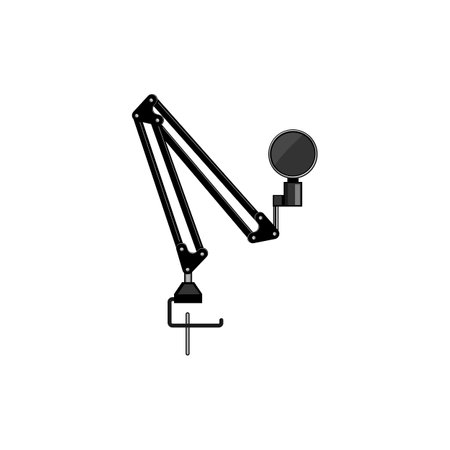music microphone stand cartoon vector illustrationのイラスト素材