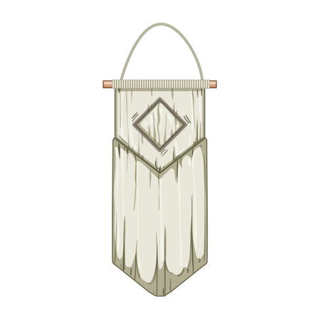 vintage macrame wall hanging cartoon vector illustrationのイラスト素材