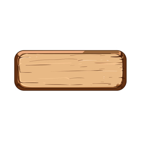 texture wooden button cartoon vector illustrationのイラスト素材