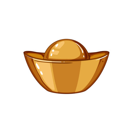 golden yuan bao cartoon vector illustrationのイラスト素材