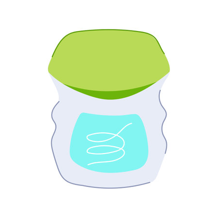healthy dental floss cartoon vector illustrationのイラスト素材