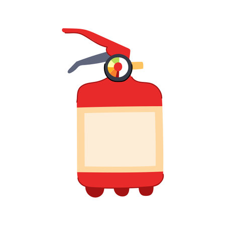 flame fire extinguisher cartoon vector illustrationのイラスト素材
