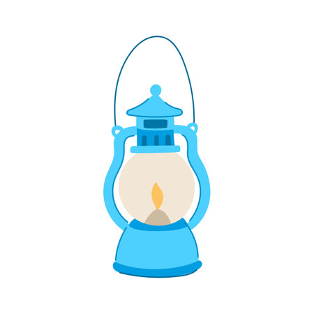 glass kerosene lamp cartoon vector illustrationのイラスト素材