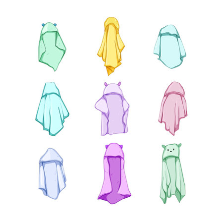 towel baby set cartoon vector illustrationのイラスト素材