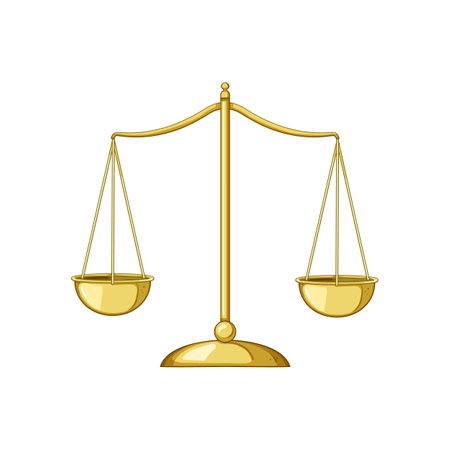 legal balance scale cartoon vector illustrationのイラスト素材