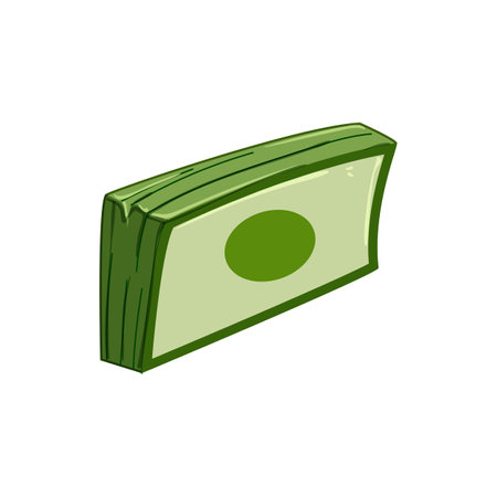 rich cash stack cartoon vector illustrationのイラスト素材