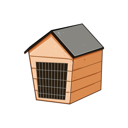 home dog house cartoon vector illustrationのイラスト素材