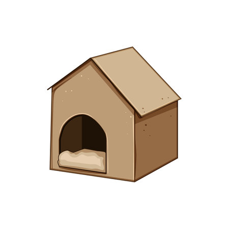 happy dog house cartoon vector illustrationのイラスト素材
