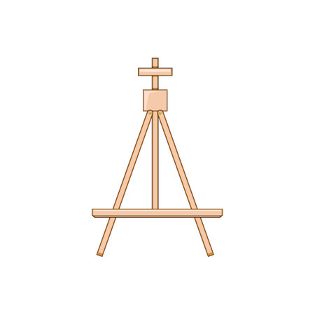 exhibition easel cartoon vector illustrationのイラスト素材