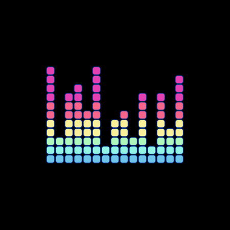 radio equalizer music cartoon vector illustrationのイラスト素材