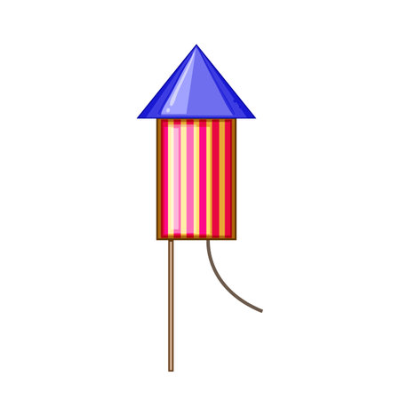 holiday firework rocket cartoon vector illustrationのイラスト素材
