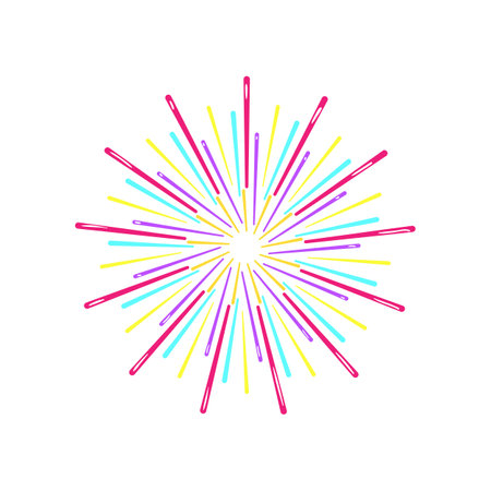 sky firework cartoon vector illustrationのイラスト素材