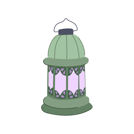 islam arabic lantern cartoon vector illustrationのイラスト素材