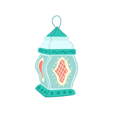culture arabic lantern cartoon vector illustrationのイラスト素材