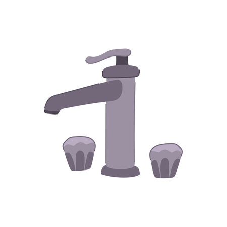 modern bathroom faucet cartoon vector illustrationのイラスト素材