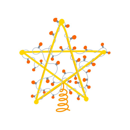 decoration christmas star cartoon vector illustrationのイラスト素材